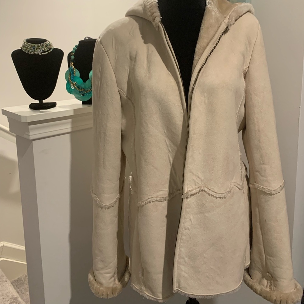 Women's Beige Hooded Jacket